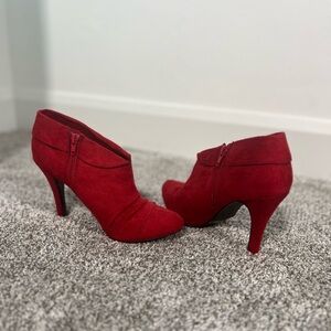 Red Suede Booties